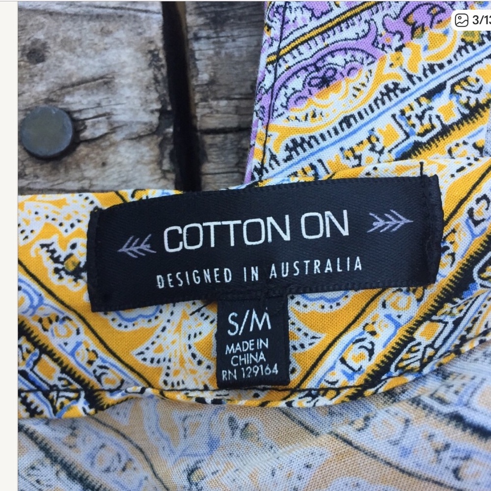 Cotton on brand kimono in lavender and sherbet yellow - Picture 3 of 12